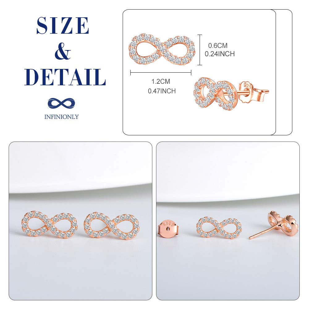 INFINIONLY Infinito orecchini argento oro rosa zirconi