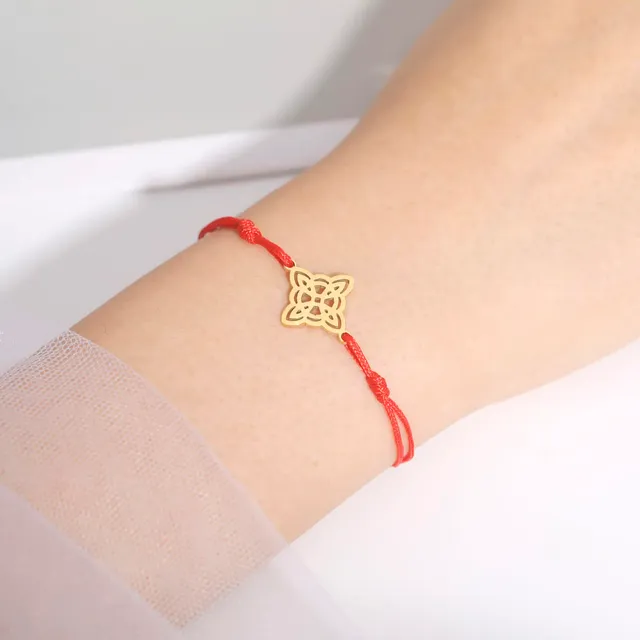 EUEAVAN Bracelets Bracciale Nodo Celtico Oro regolabile