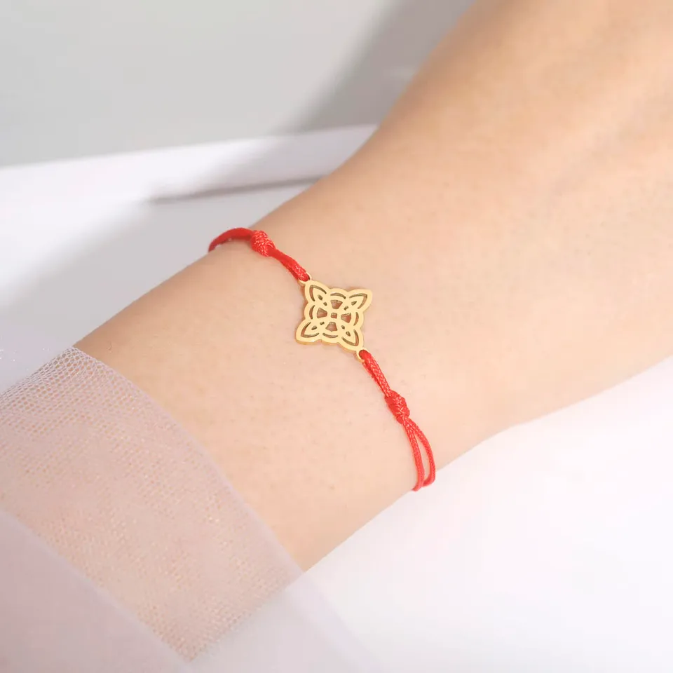 EUEAVAN Bracelets Bracciale Nodo Celtico Oro regolabile