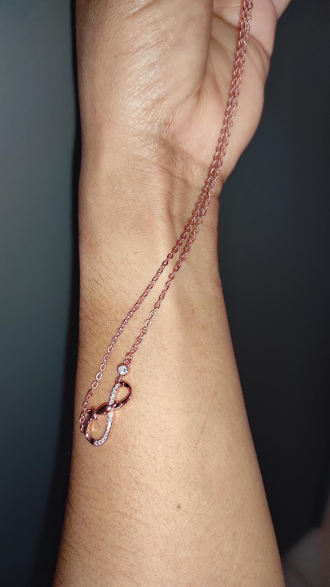 INFINIONLY parure gioielli argento 925 oro rosa collana C
