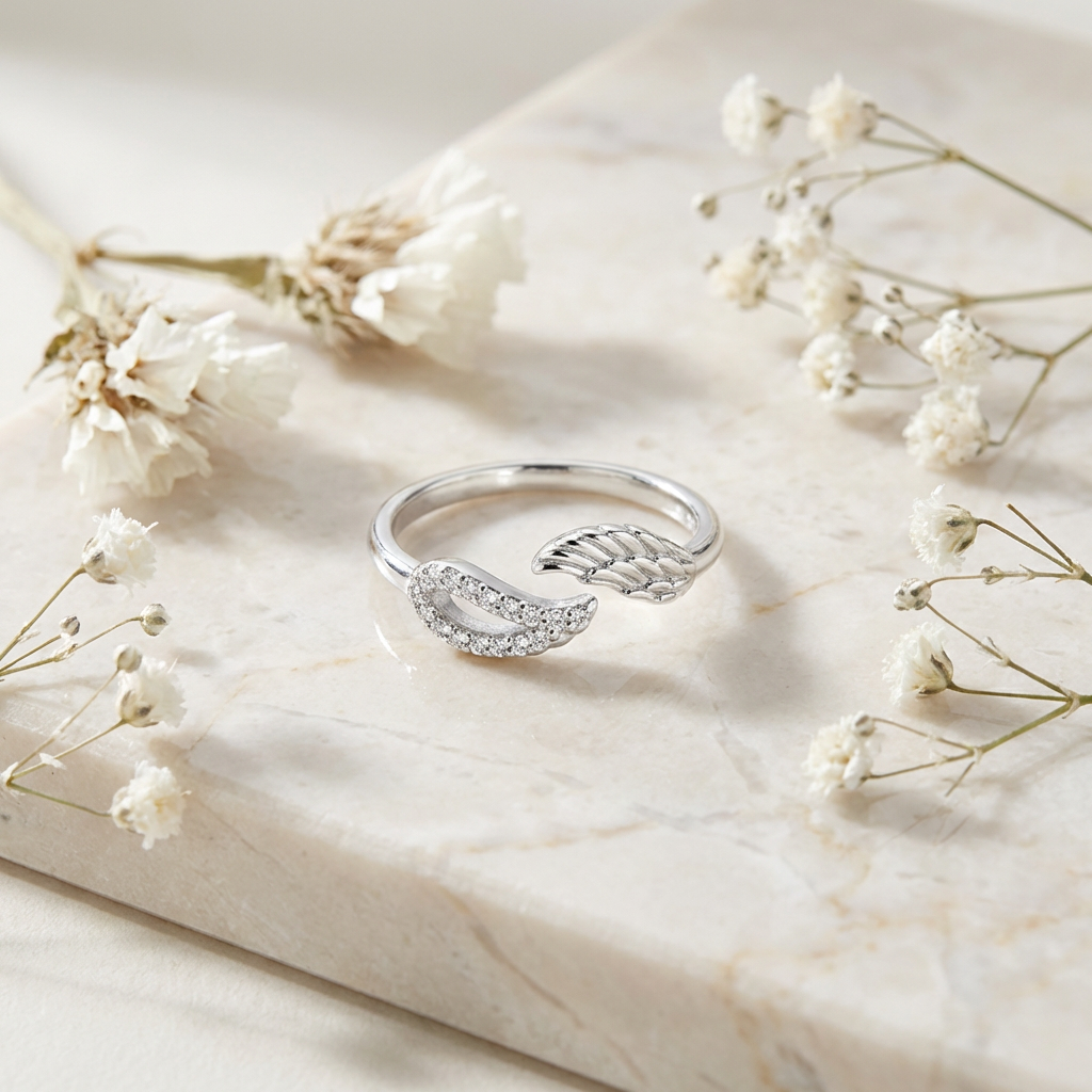 Engelsrufer Ala anello argento zirconia regolabile