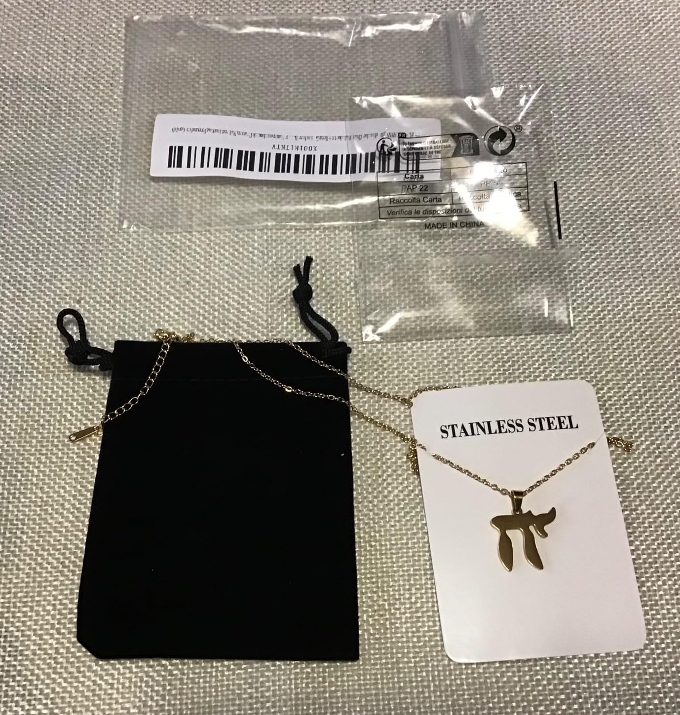 EUEAVAN Necklaces collana chai argento donna simbolo vita