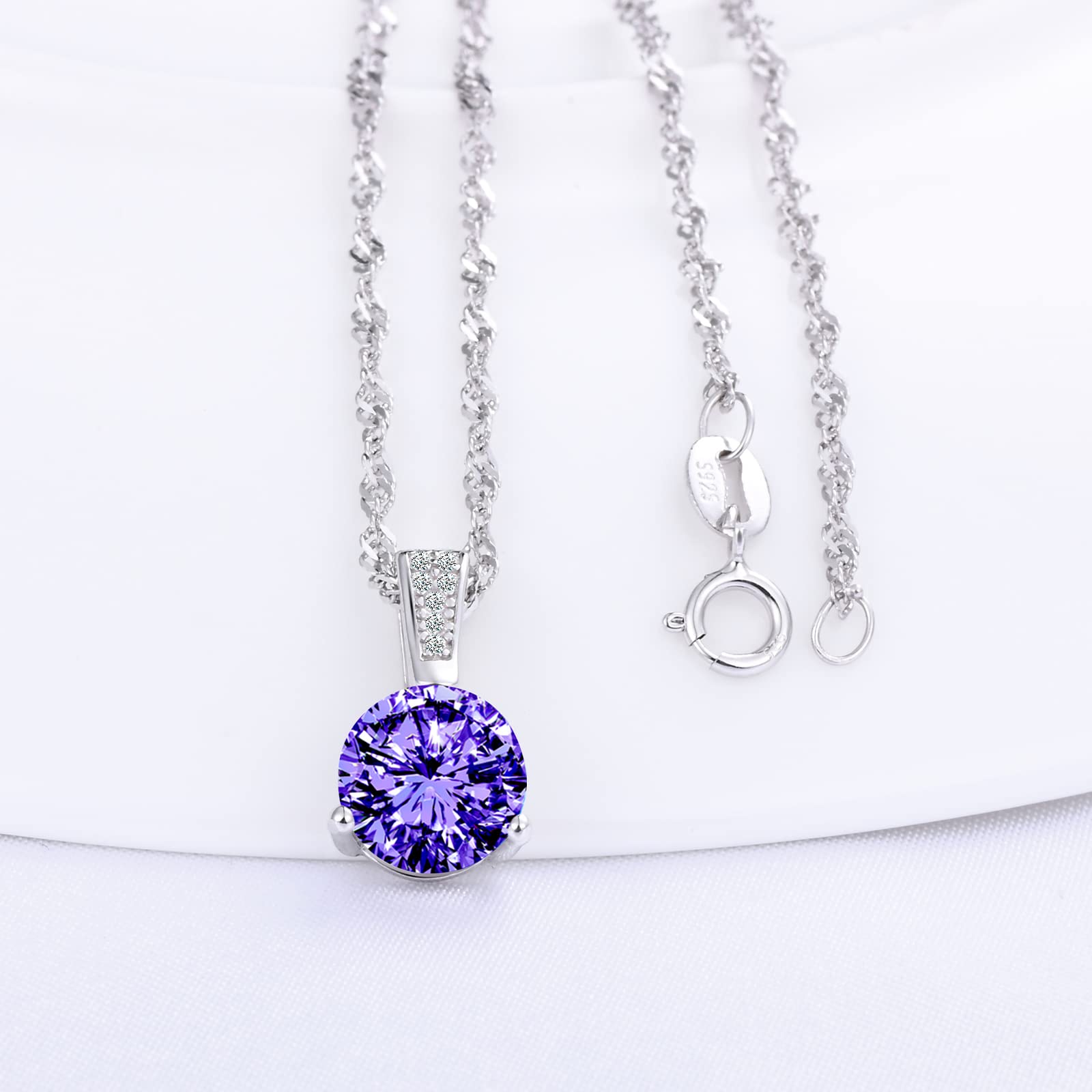 Infinionly Fashion collana argento 925 solitario viola