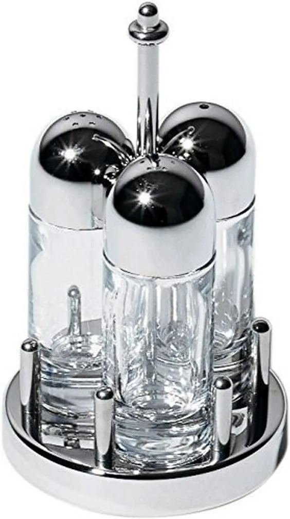 ALESSI Tavola 5073 Servizio Sale Pepe Stuzzicadenti Acciaio