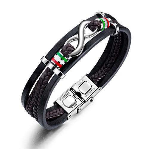 INFINIONLY Fashion Bracelets bracciale uomo pelle infinito