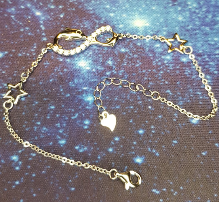 Infinionly B-diamante bracciale argento 925 infinito delfino zircone