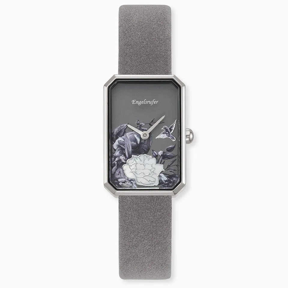 Engelsrufer Blume Orologio Acciaio Cinturino Nubuk Grigio