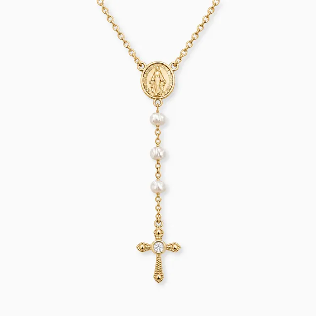 Engelsrufer collana Rosary perle acqua dolce oro 18K