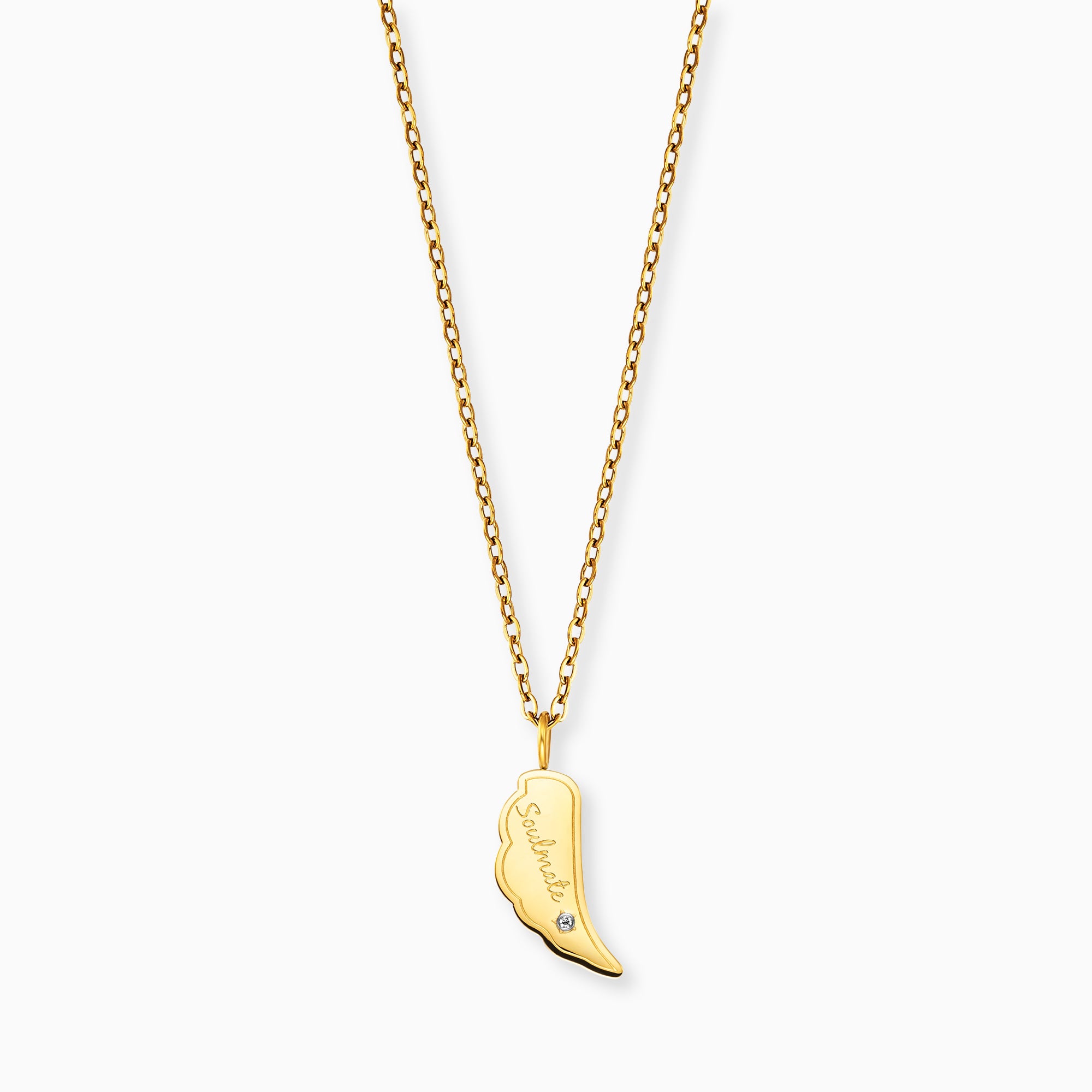 MySteel by Engelsrufer Collana Acciaio Oro Soulmate Zirconia