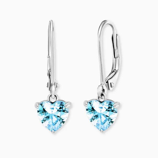 Engelsrufer Kinder orecchini pendenti cuore blu zirconia