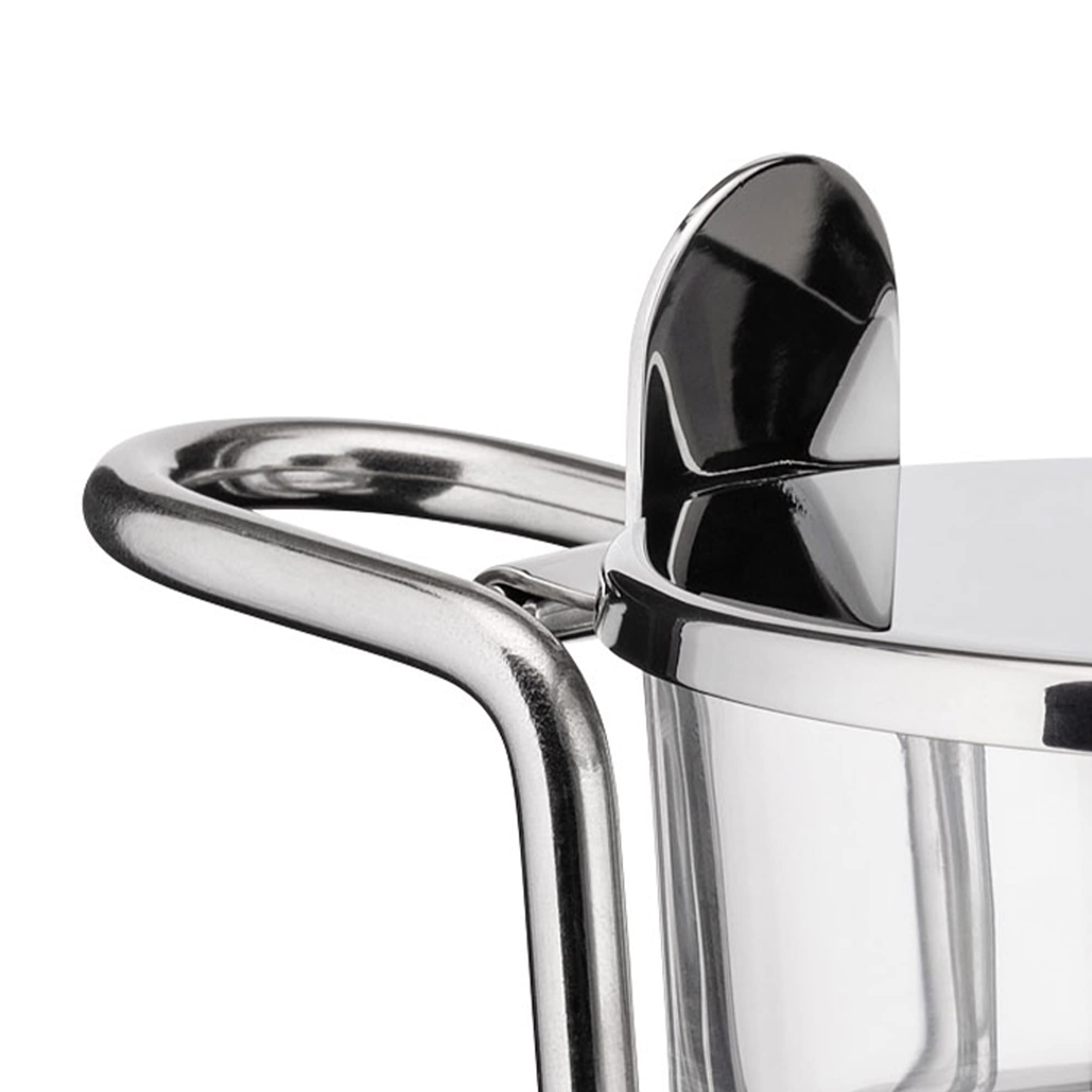 Alessi 5071 Formaggiera in Vetro e Acciaio 11 cm Sottsass