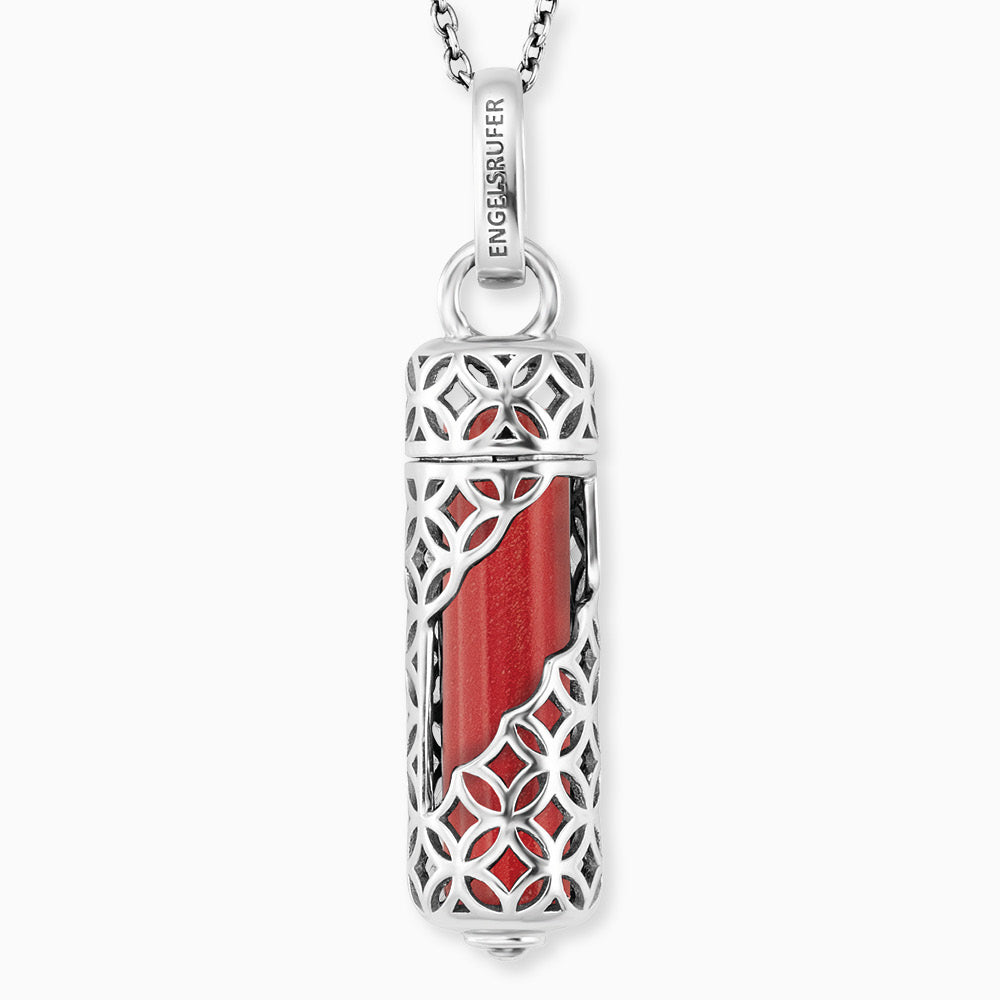 Engelsrufer Powerful Stone Collana Argento Diaspro Rosso M