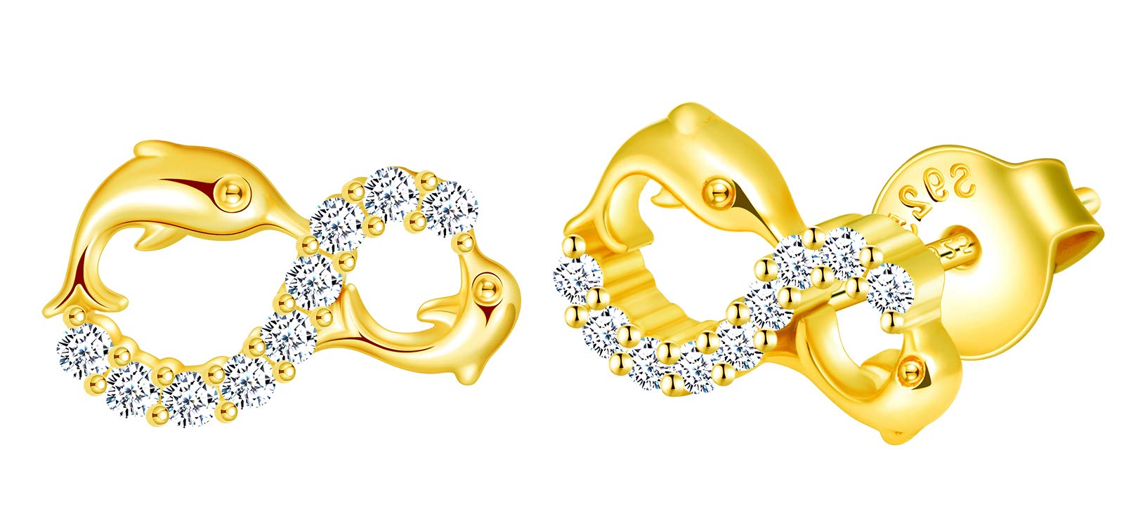 Infinionly Collana Oro Infinito Argento 925 Zirconia