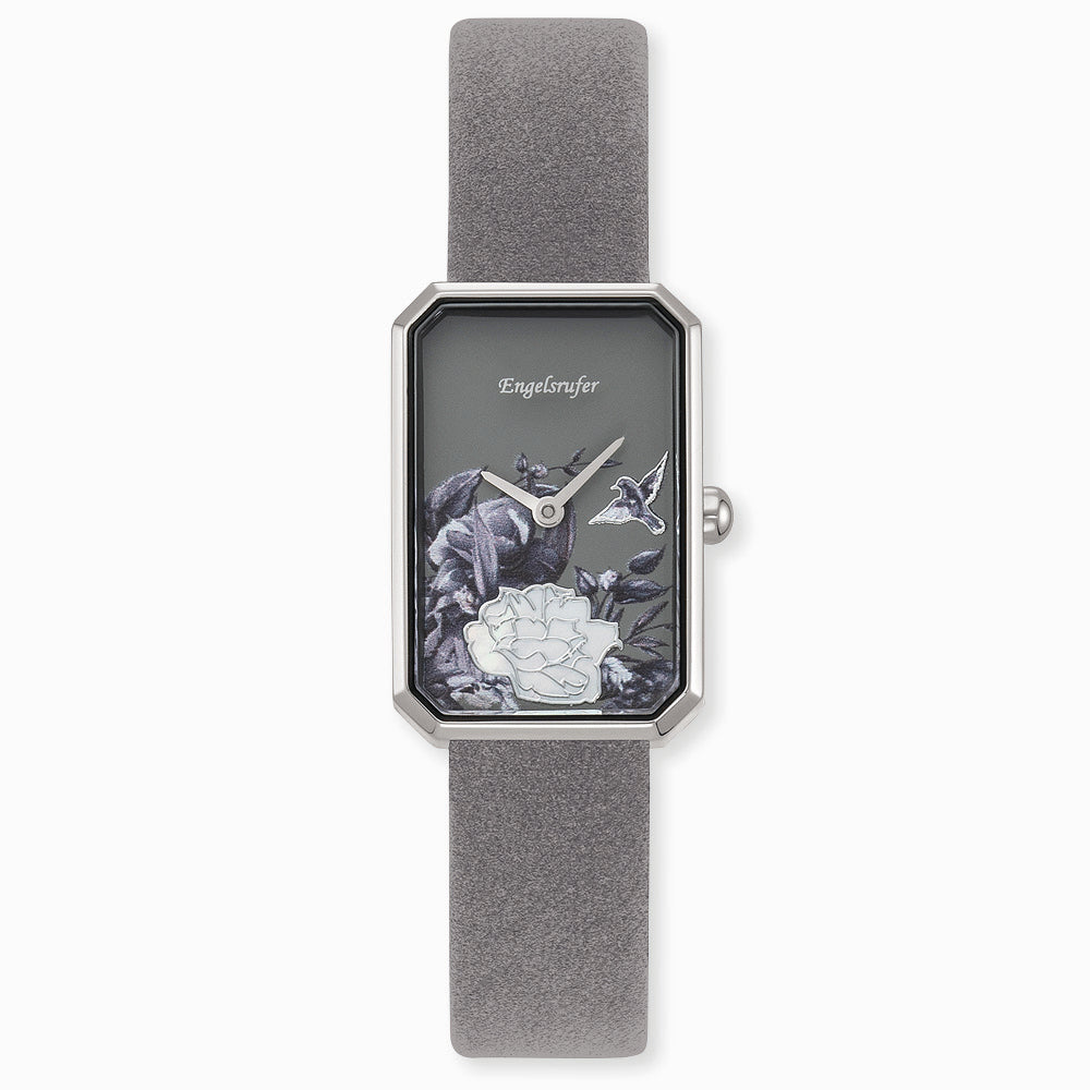 Engelsrufer Blume Orologio Acciaio Cinturino Nubuk Grigio