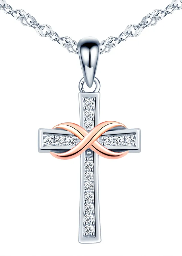 INFINIONLY Fashion Necklaces B-collane collana argento croce