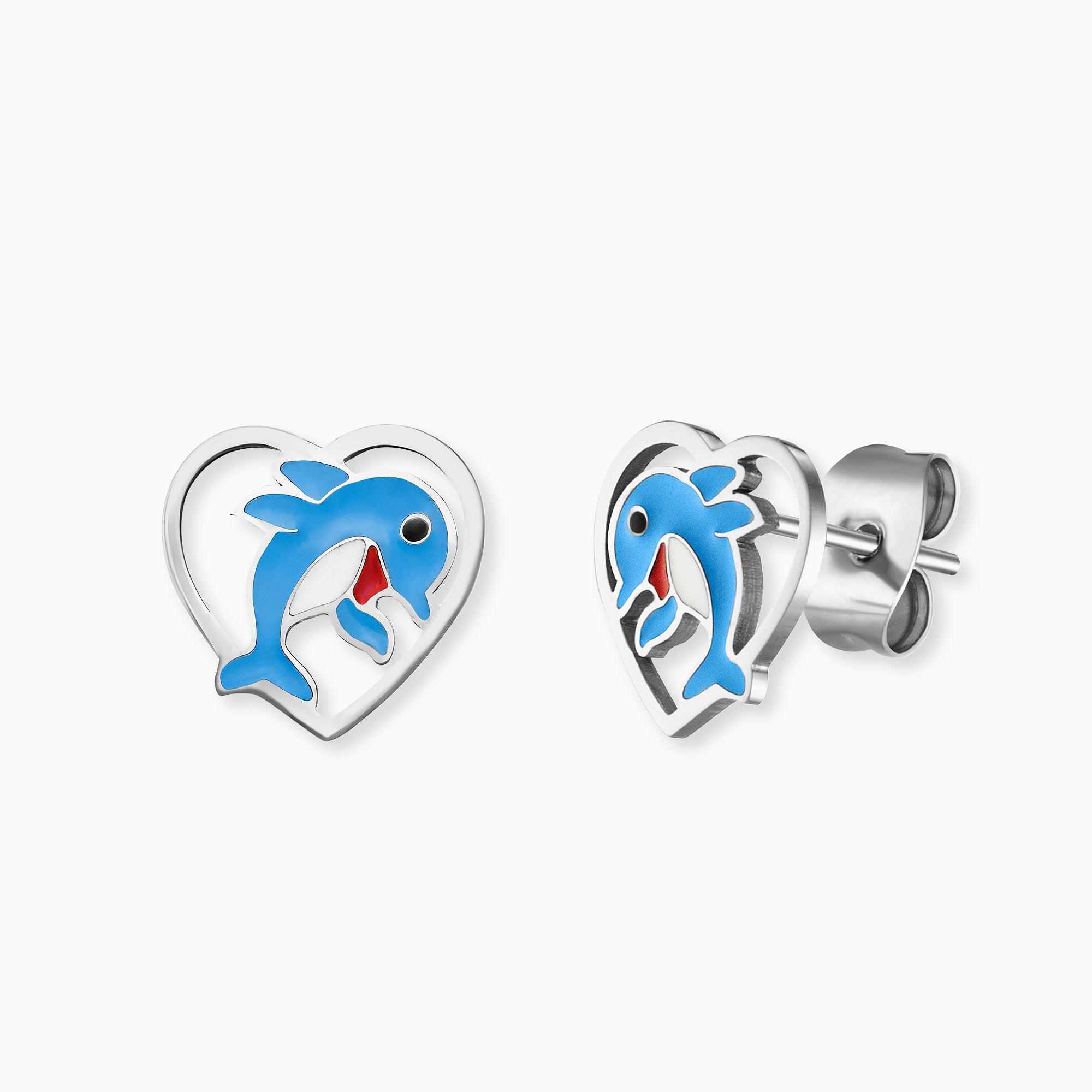 Engelsrufer Kinder Delfin Orecchini Bambina Acciaio Smalto Blu