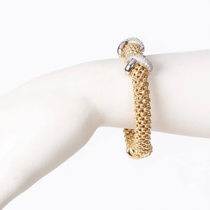 Chic Ad Hoc Bracciali Rigido mesh argento e zirconi