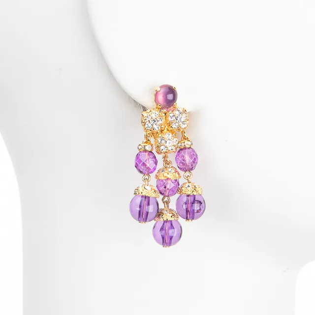 Chic Ad Hoc Orecchini clip pendenti oro viola