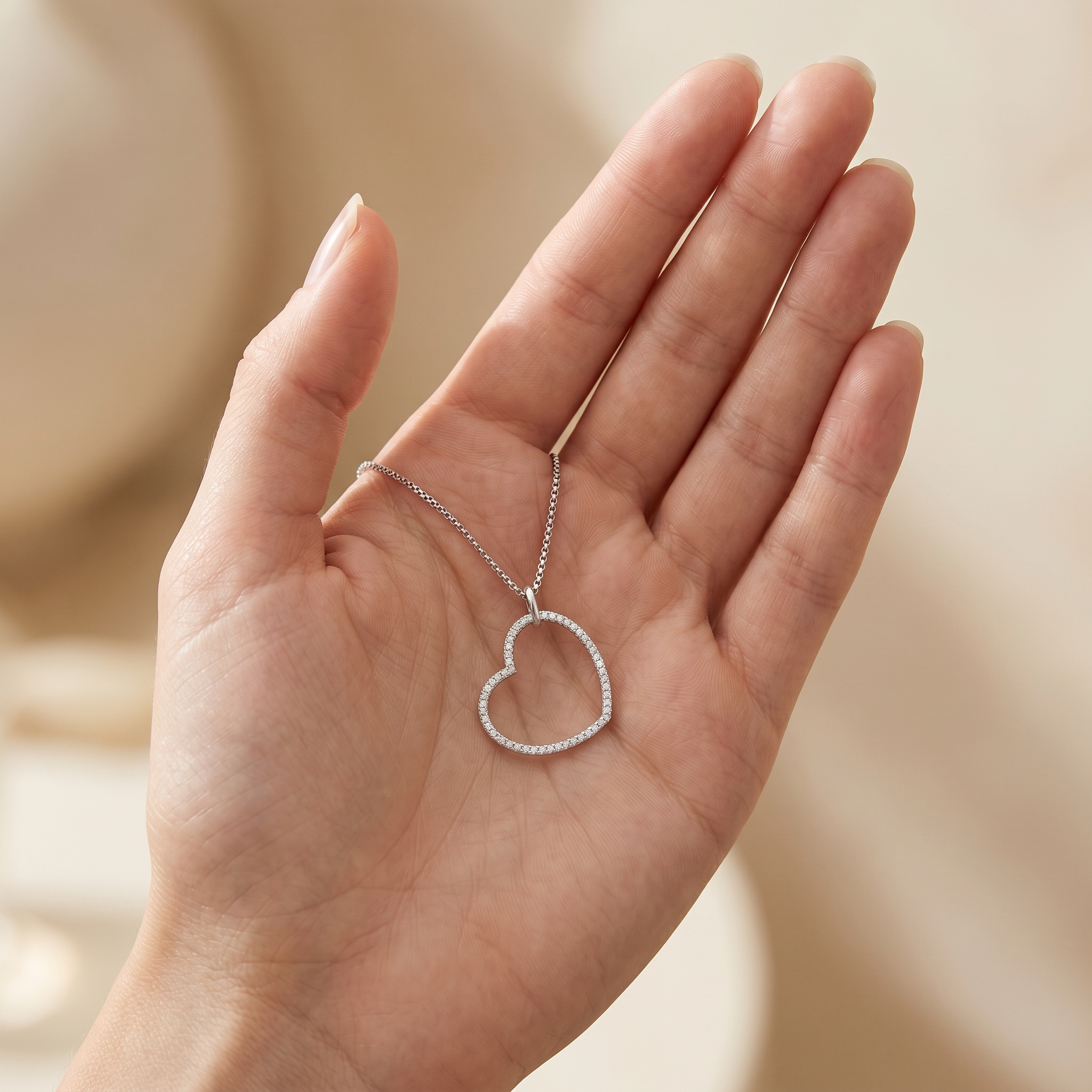 Engelsrufer Cuore Collana Argento 925 Zirconia Bianca