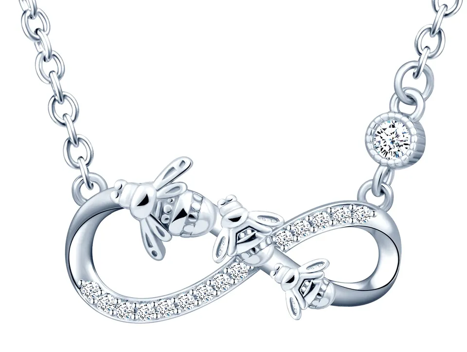 INFINIONLY Collana Infinito Ape Argento 925 con Zircone