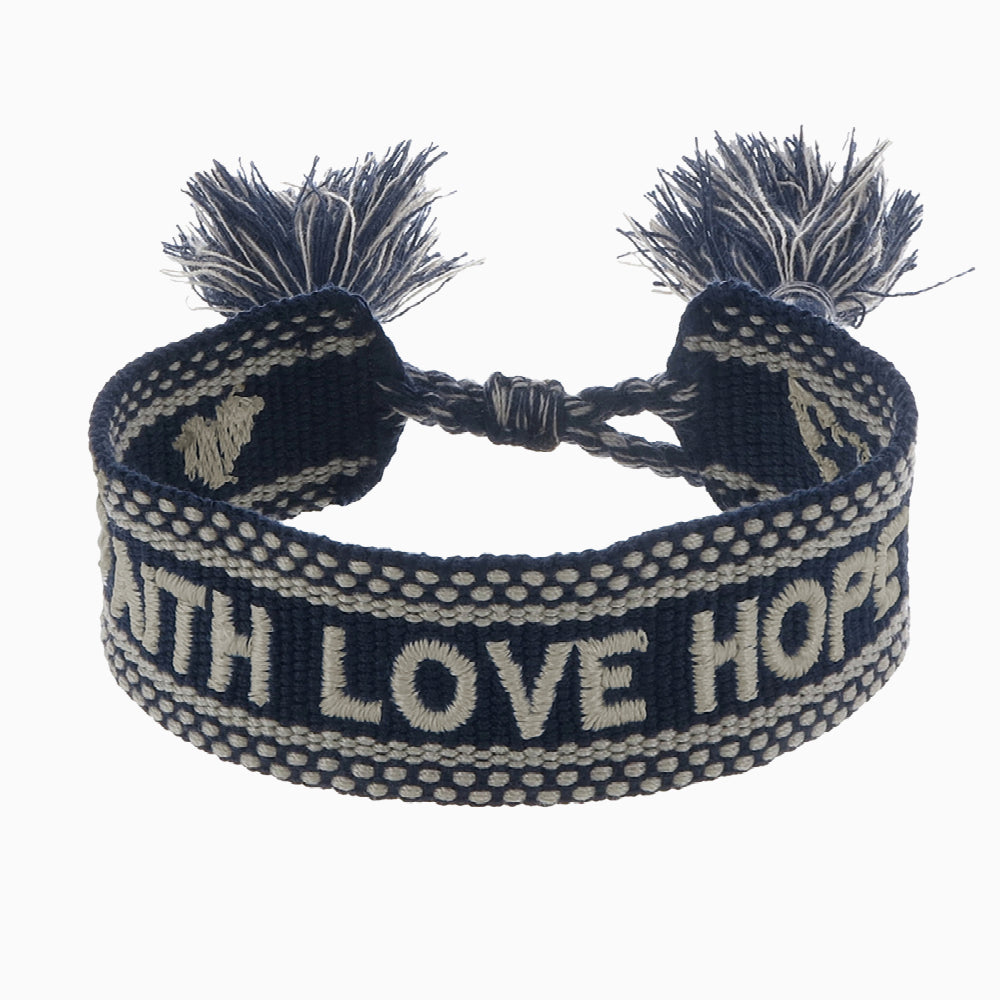 Engelsrufer Faith Love Hope bracciale cotone cuore