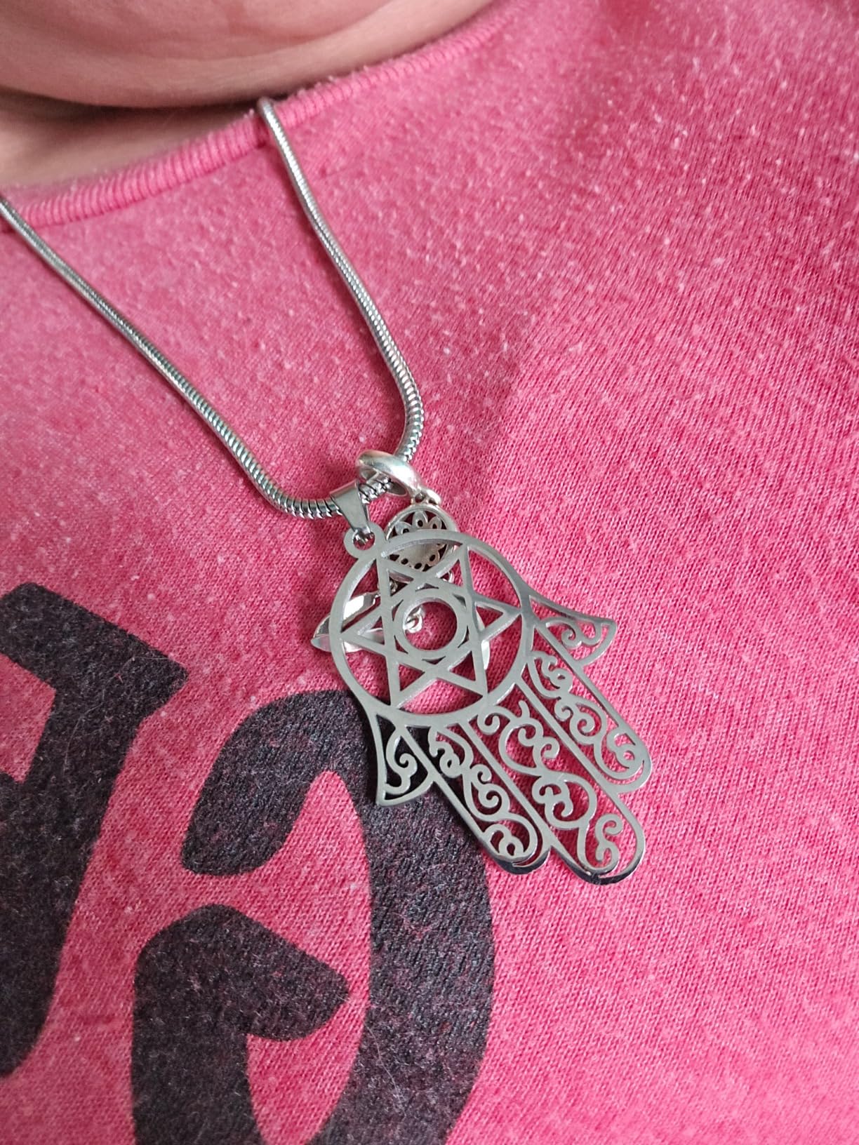 EUEAVAN Hamsa Mano di Fatima Collana Oro Stella di Davide Protezione