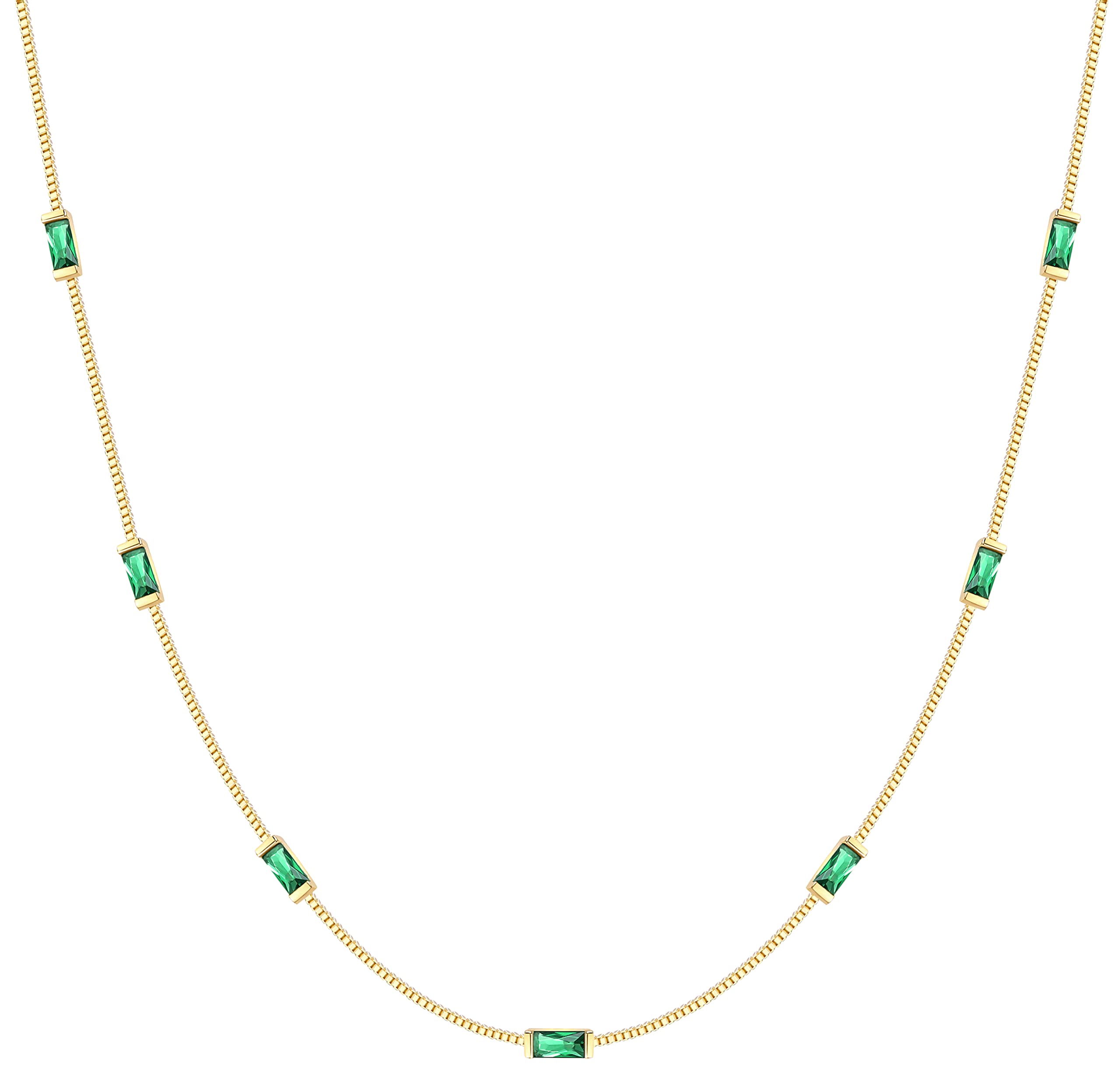Louisa Secret Necklaces Collana Zirconi Baguette Argento Oro 14k