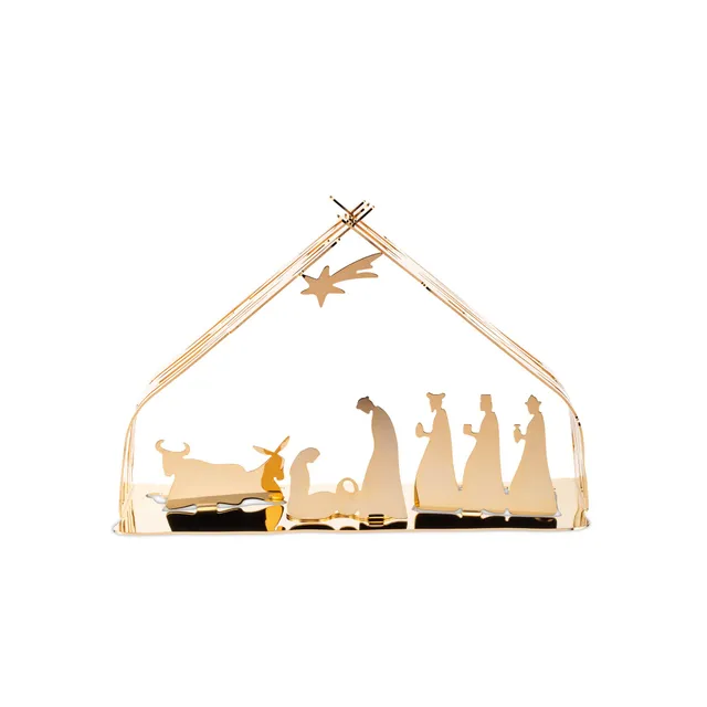 Alessi Bark Crib BM09 GD presepe acciaio dorato 13 cm