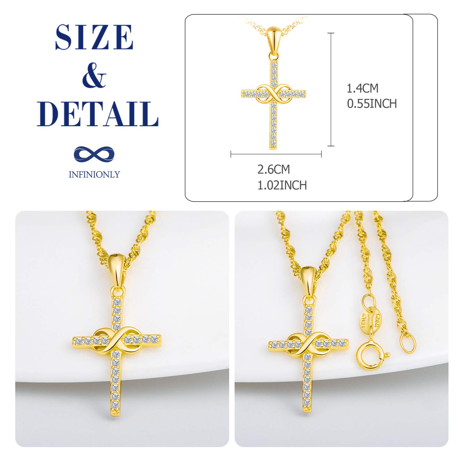 INFINIONLY Fashion Necklaces collana infinito oro