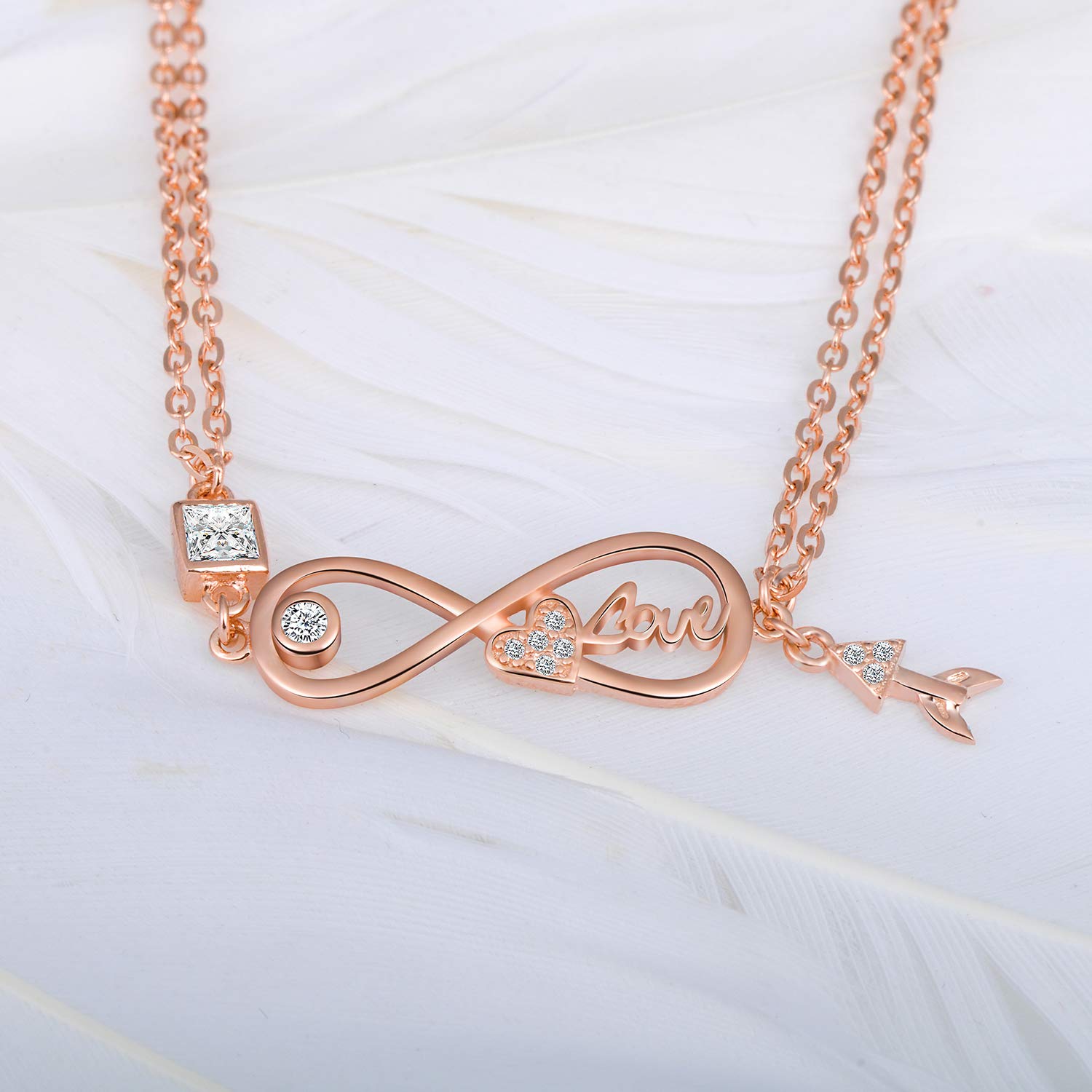 Infinionly Fashion bracciale infinito rose gold argento 925
