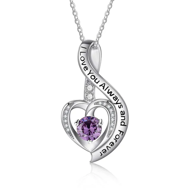 Jessemade Gioielli Collana Cuore Argento 925 Mamma Zirconi