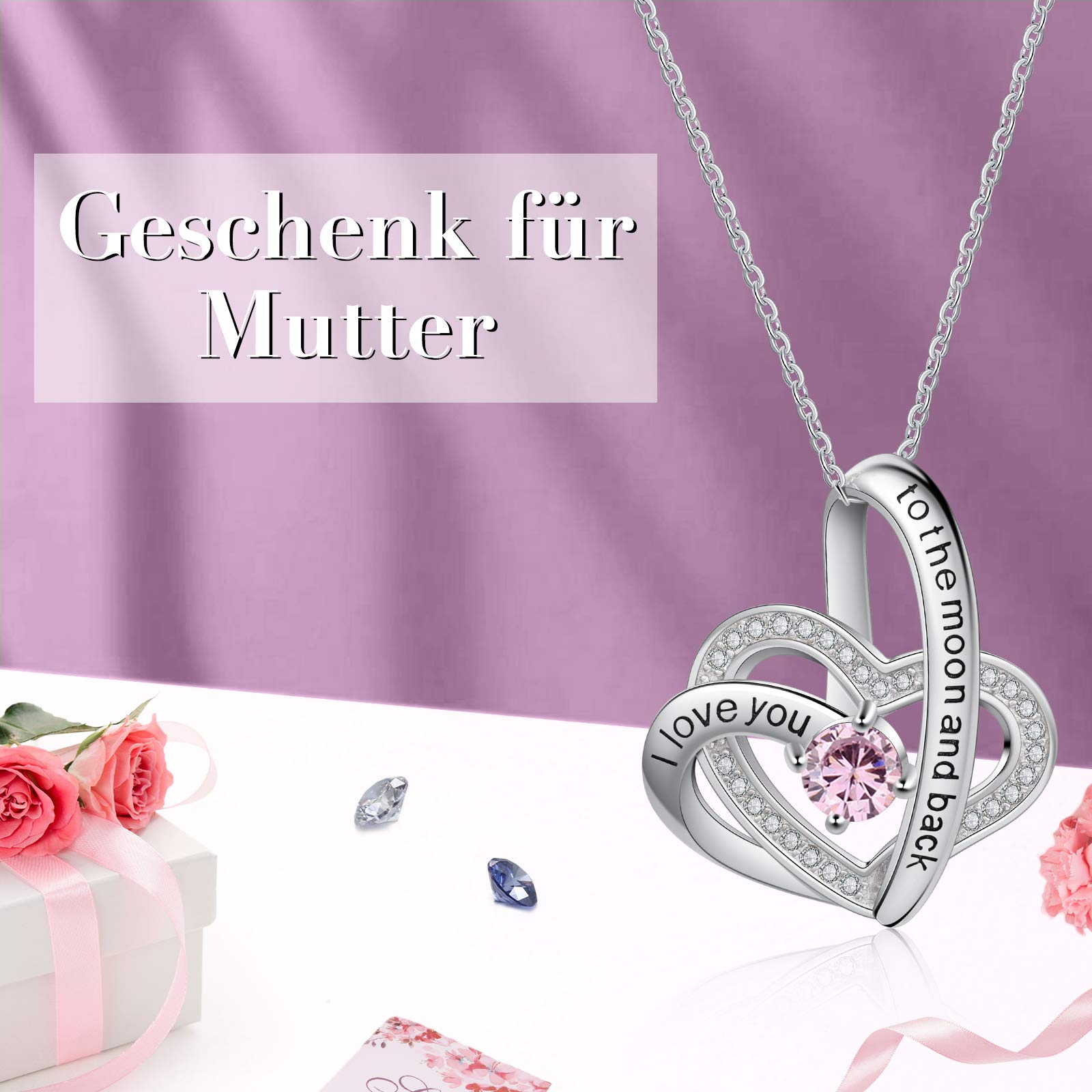 Jessemade Gioielli Cuore Collana Argento Pietra Donna