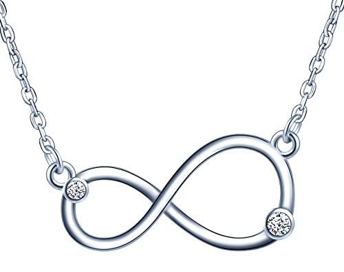INFINIONLY Collana Infinito Mini Argento 925 con Zirconi Donna