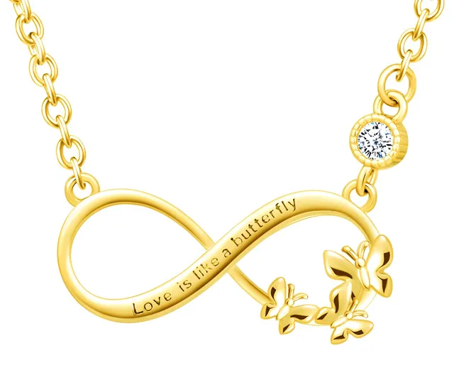 INFINIONLY Fashion Necklaces collana infinito farfalla oro argento