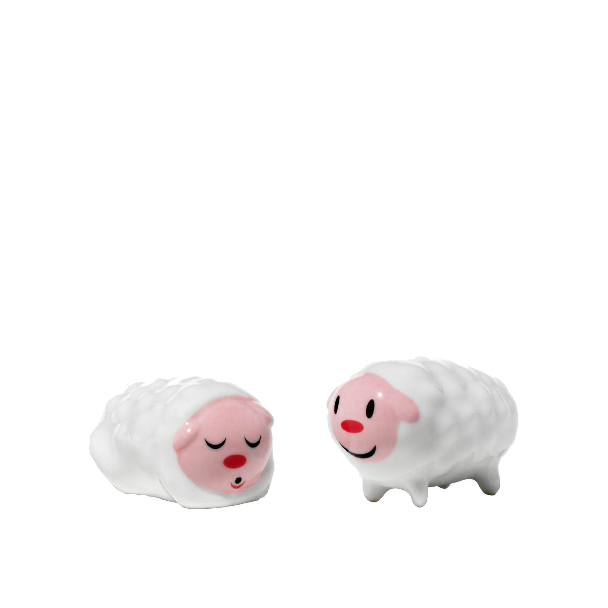 Alessi Tiny Sheep AMGI10SET3 Statuine Porcellana 2 Pezzi