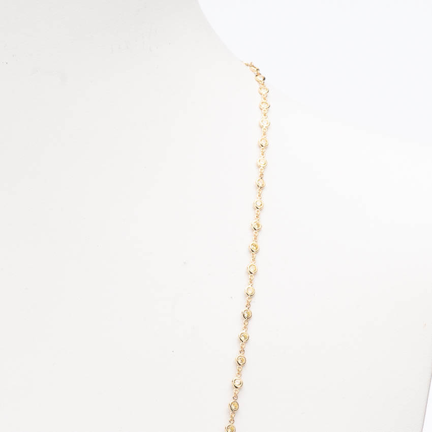 Chic Ad Hoc Collane Collana Lunga Oro con Zirconi Gialli Canary