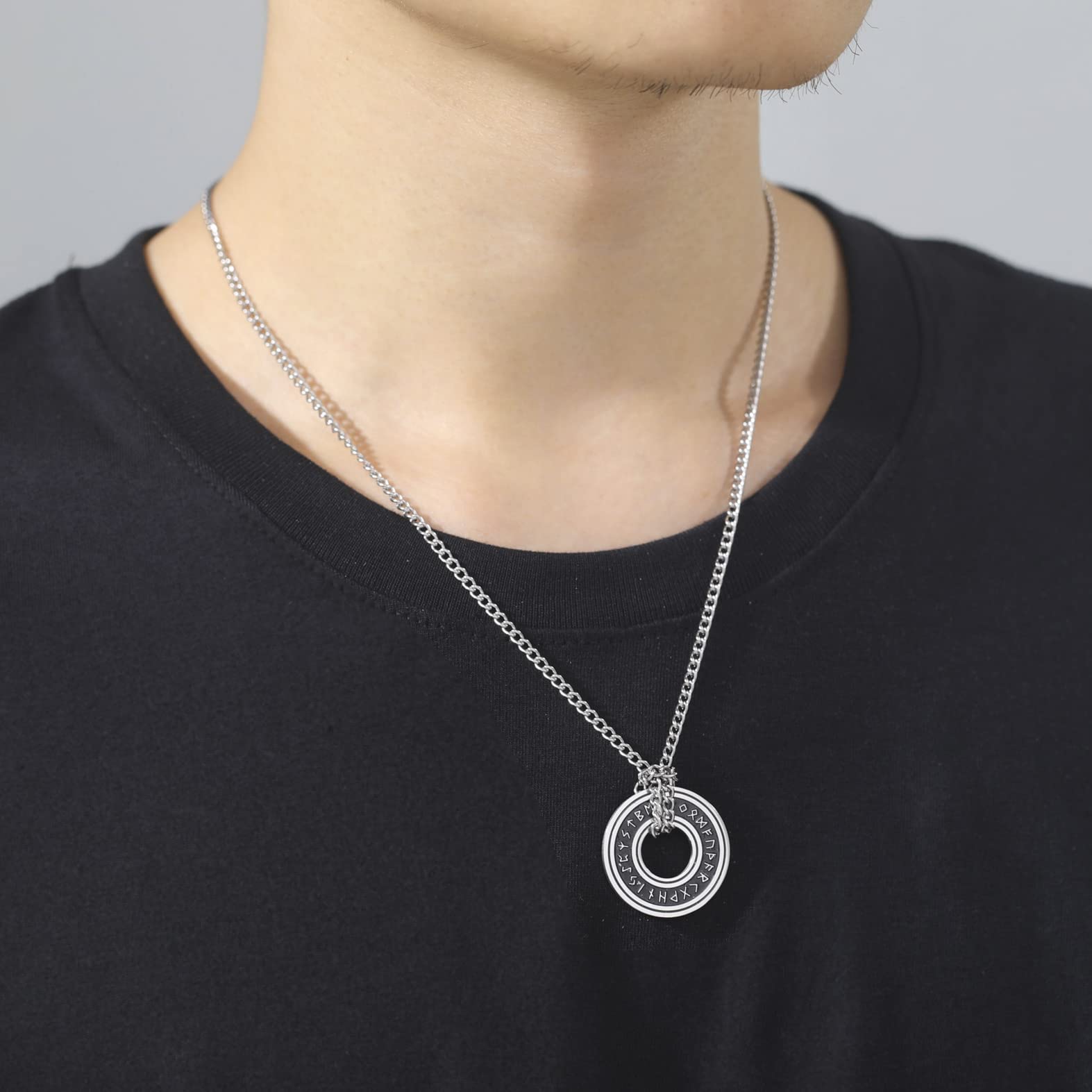 EUEAVAN Necklaces collana runa vichinga trecce argento