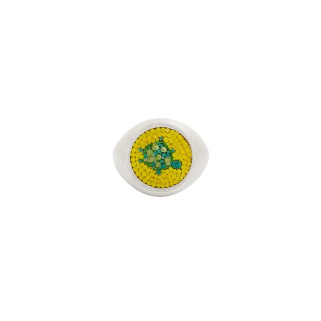 Le Sibille Tartaruga anello argento 925 regolabile mosaico