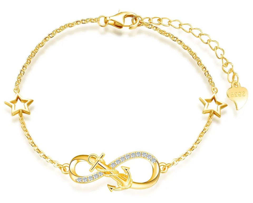 INFINIONLY Fashion Bracelets C-stella bracciale oro ancora stella