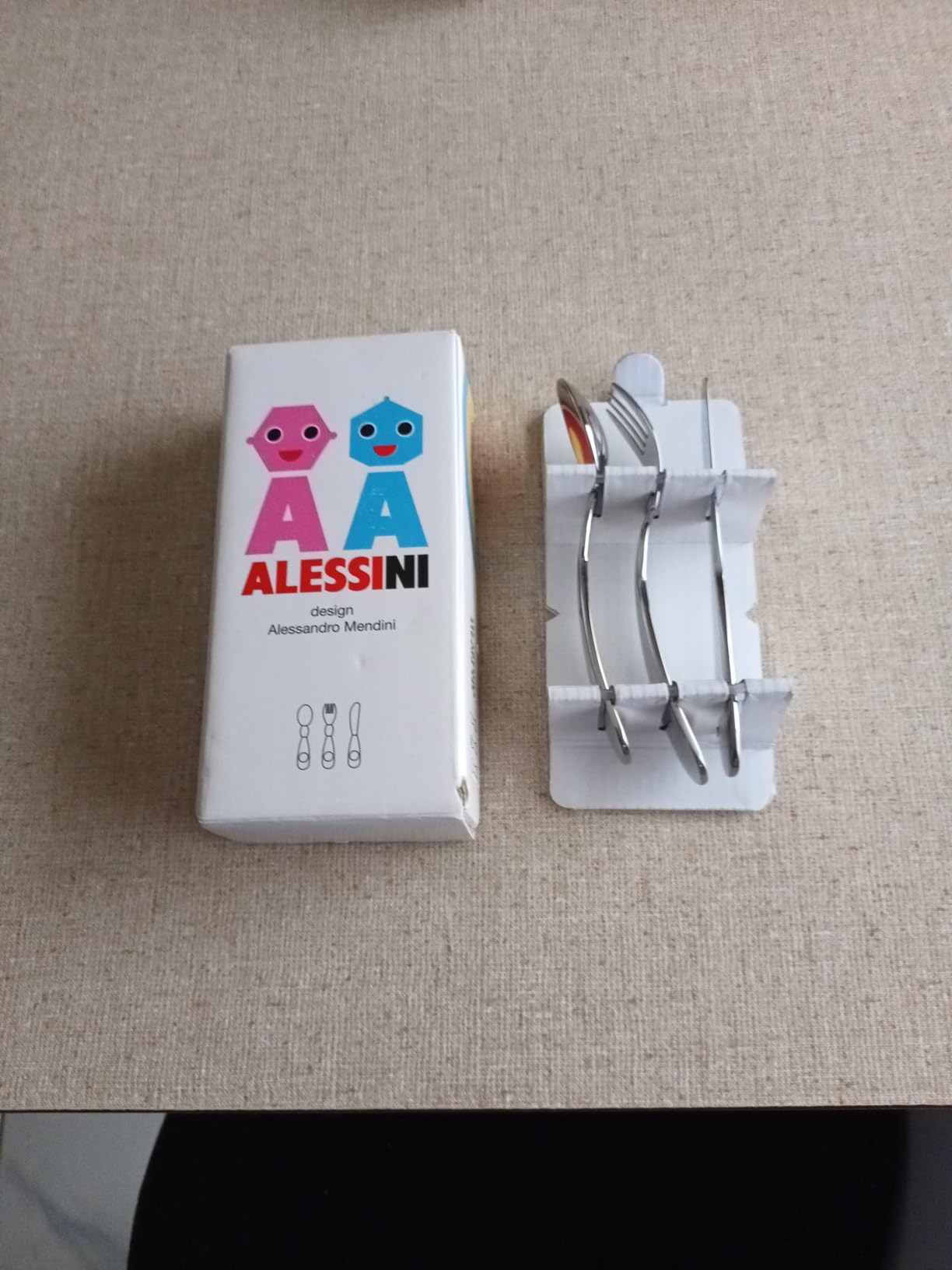 Alessi Tavola AM41S3 Alessini set posate bambino 3 pezzi lucido