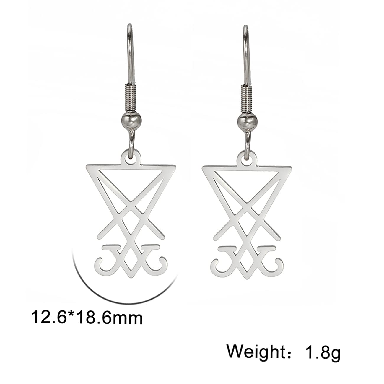 EUEAVAN Earrings Orecchini Lucifero Argento Acciaio