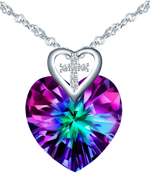 INFINIONLY Cuore dell'Oceano collana cuore argento 925 multicolore