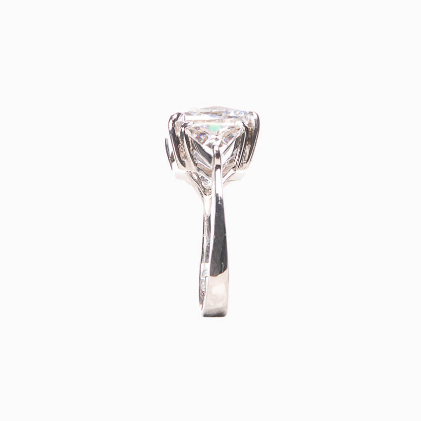 Chic Ad Hoc Anelli Solitario zircone quadrato anello argento donna