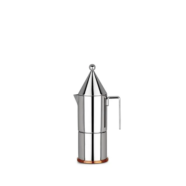 Alessi La Conica 90002/3 caffettiera acciaio 3 tazze rame