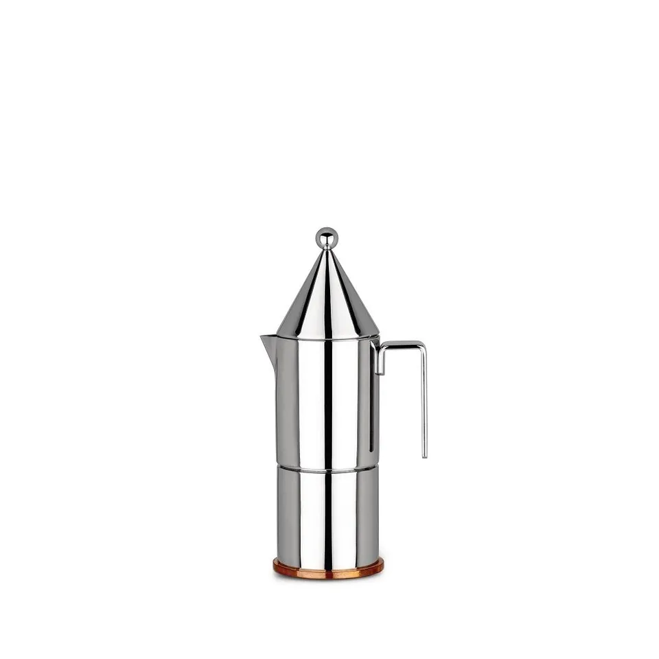 Alessi La Conica 90002/3 caffettiera acciaio 3 tazze rame