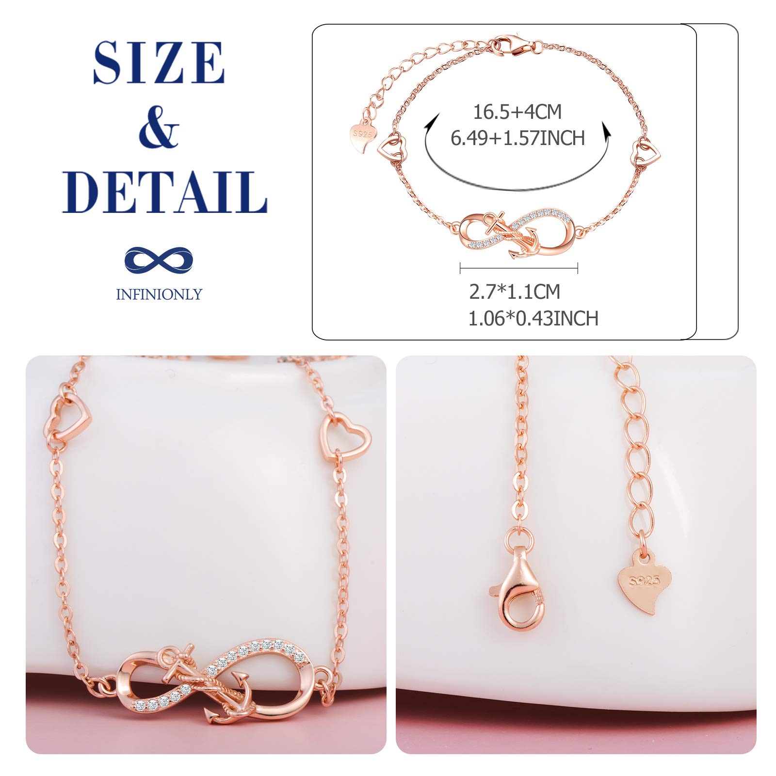 INFINIONLY Fashion Bracelets A-cuore bracciale argento infinito cuore