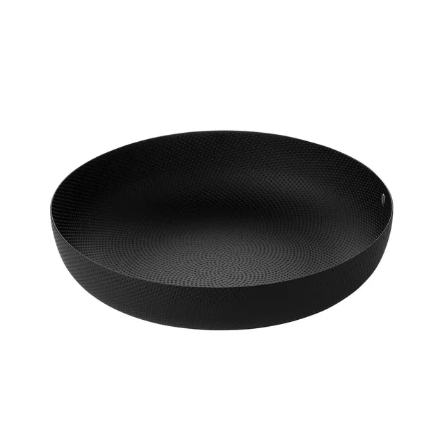 Alessi JM17/21 BT Cestino Acciaio Nero con Decoro a Rilievo