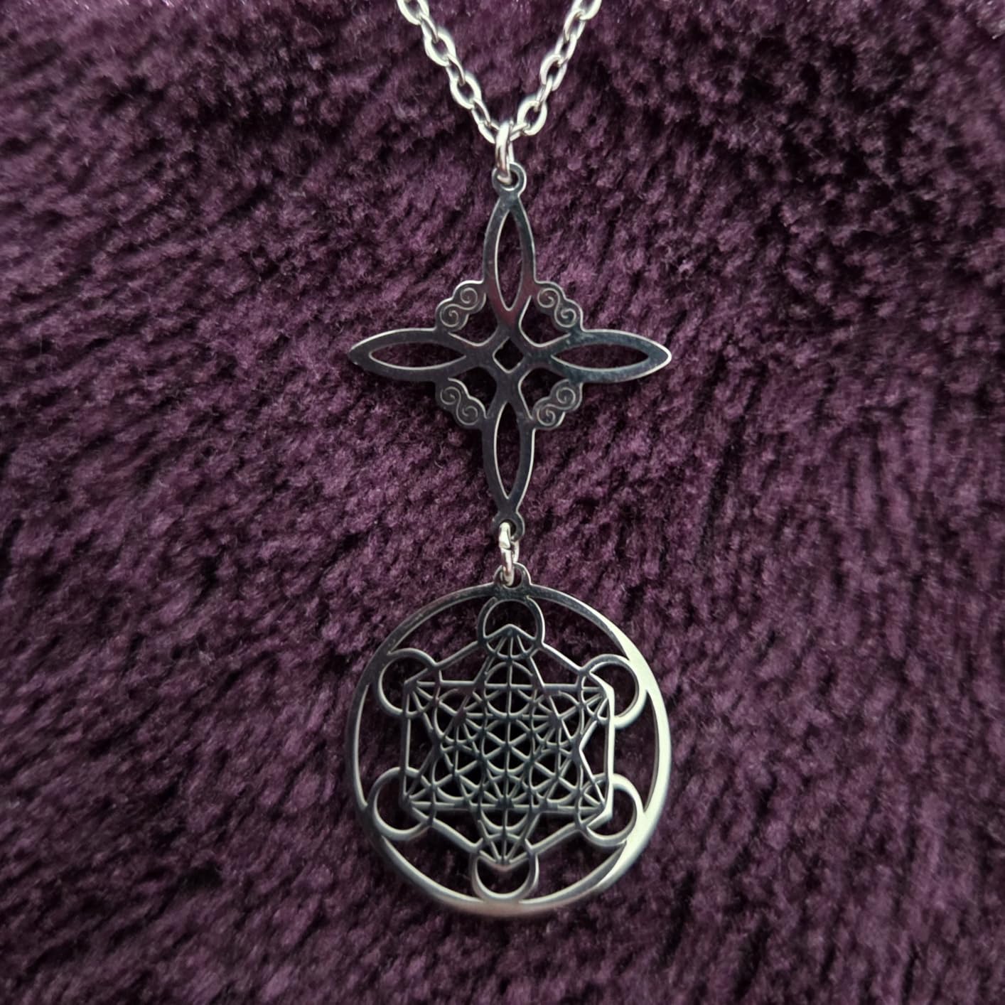 EUEAVAN nodo strega collana argento 2 geometria sacra