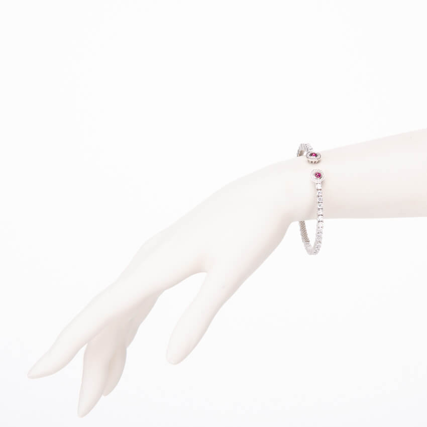 Chic Ad Hoc Bracciali tennis semirigido rubino