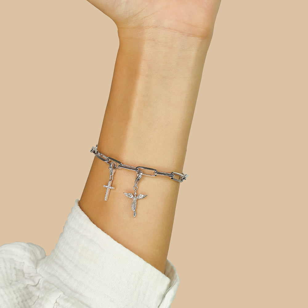 Engelsrufer Charms Charm Argento Croce Oro Zirconia